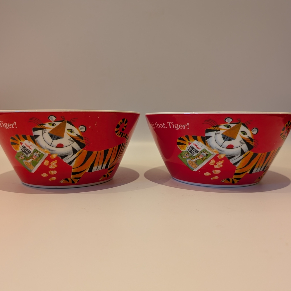 Red Tony the Tiger Cereal Bowls